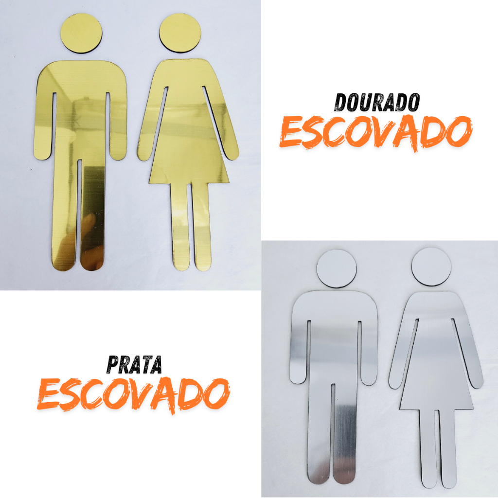 Placa de Sinalização de Banheiro Acrílico Espelhado - Sinalização Sofisticada! 🏢