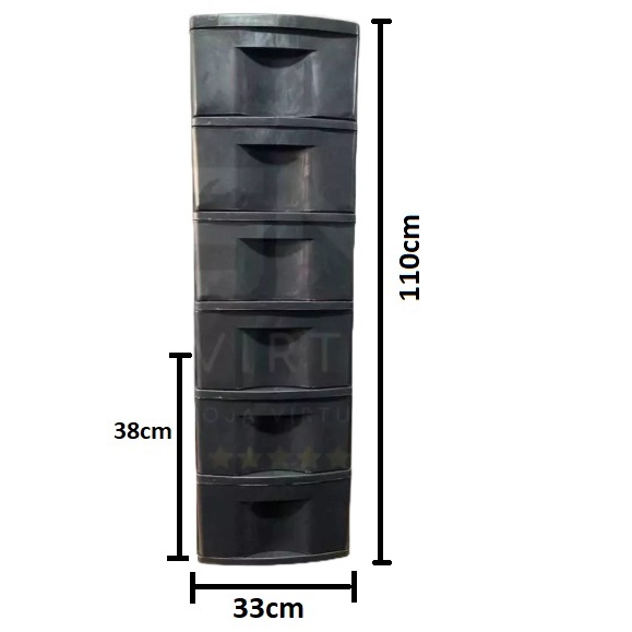 Organizador Multiuso Gaveteiro de Chão 6 Gavetas MELHOR PREÇO Preto GV-14 Muito Resistente São Bernardo em Oferta na Shopee