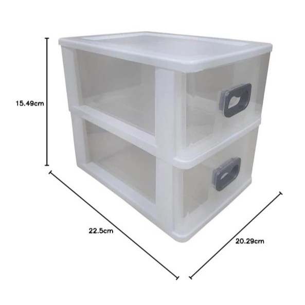Gaveteiro Plástico de Mesa 2 Gavetas Escritório Melhor Preço Multiuso Modular São Bernardo