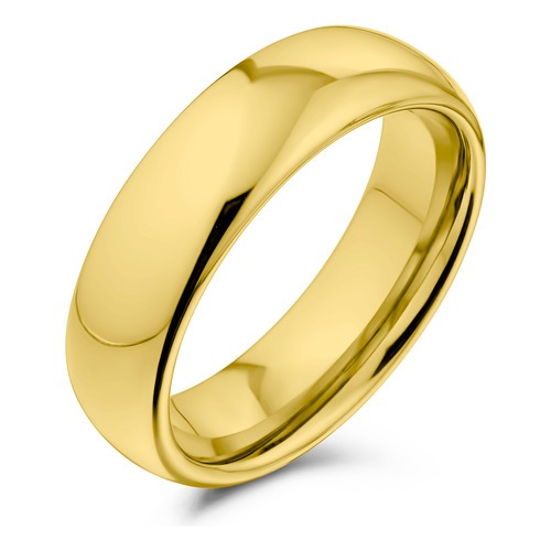 Aliança 6mm Casamento Avulsa Tradicional Aço Inoxidável Banhada Luxo Anatômica