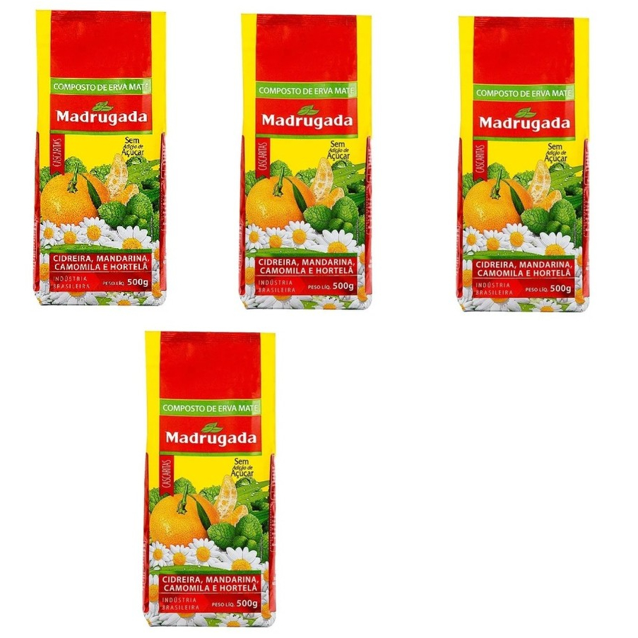KIT 04 pacotes Composto de Erva-mate Cascaritas Madrugada 500g cada