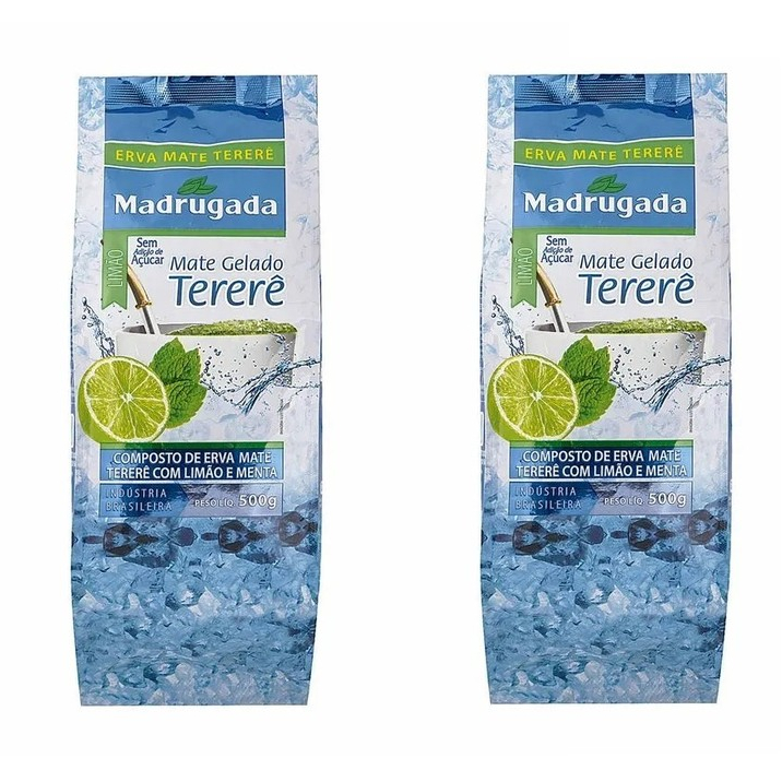 Kit 02 pacotes Erva-mate Tererê Limão e Menta Madrugada 500g cada