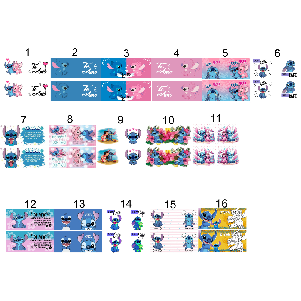 32 Estampas Prontas Impressas Stitch Disney Sublimação