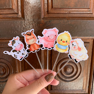 Topo p/ Doces e Cupcakes Fazendinha Menino Decoração para Festa Aniversário Toppers Tags em Oferta na Shopee