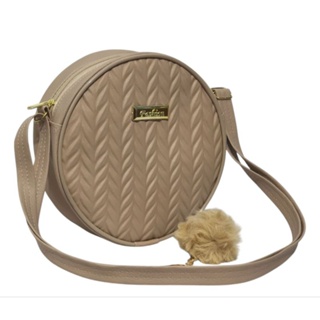 Bolsa Feminina Redonda Bolsinha Transversal Estilo Casual Estampa Moderna - Tamanho 20×20 Com Pompom - Entrega DIRETA em Oferta na Shopee
