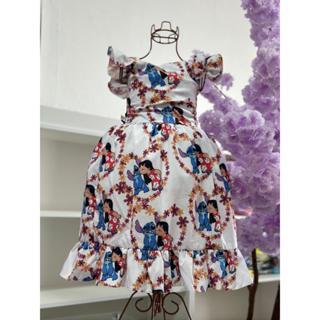 Vestido Menina Infantil Ester Estampado Sublimação Lilo & Stitch