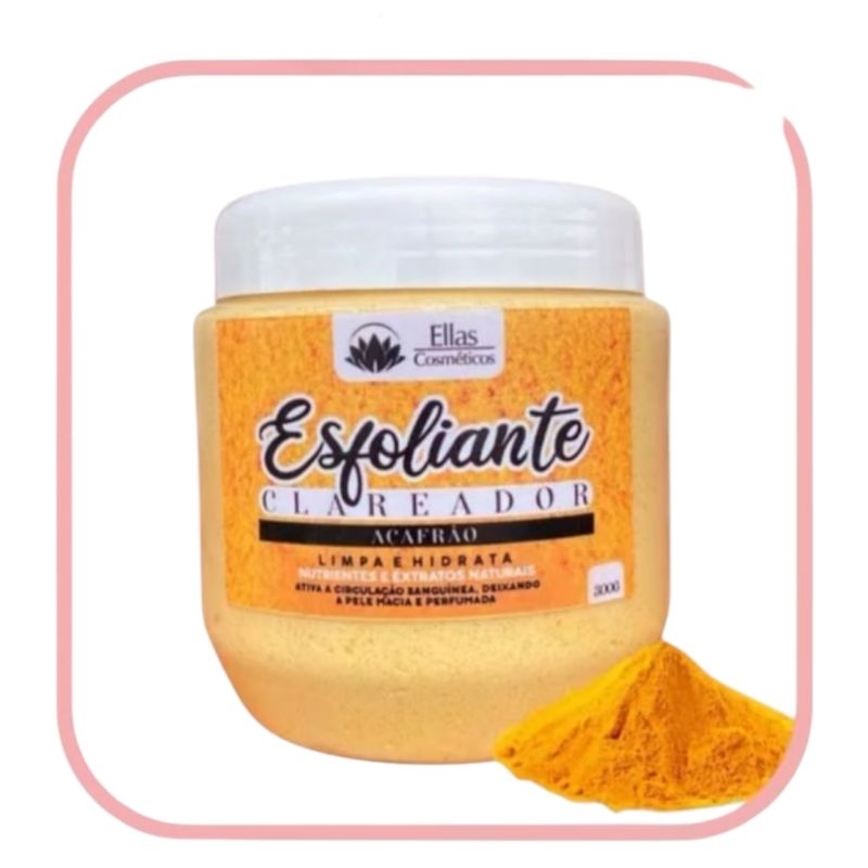 Esfoliante Clareador Rosto e Corpo Natural limpeza Profunda Anti manchas Ellas Cosméticos