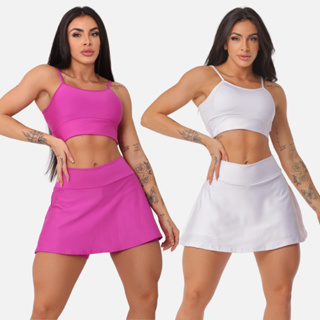 Kit 2 Conjuntos Top  Alcinha+ Short Saia em Oferta na Shopee