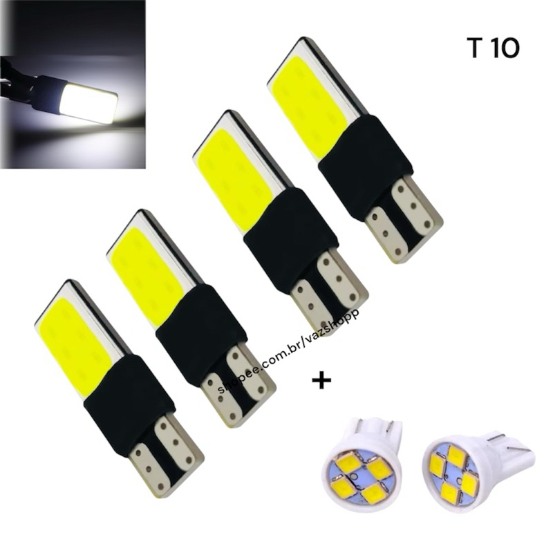 kit Pingo T10 Lampada Super Led Farolete Efeito xenon 6500k em Oferta na Shopee