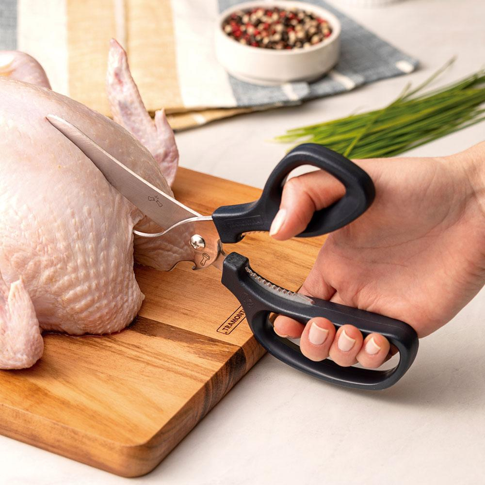 Tesoura Para Frango 20cm Cortar Aves Carnes Assados  Profissional Em Aço Inox Resistente u...