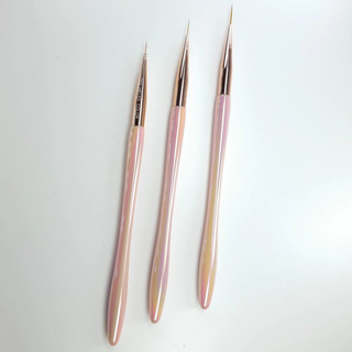 🔥 Kit 3 Pinceis Fino para Decoração Unha Nail Art - Rose Perolado - Helen Color 🔥 em Oferta na Shopee