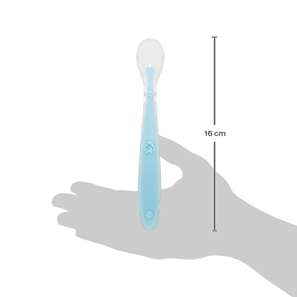 Kit Colheres de Silicone Anatômico Azul/Verde 13915 - Buba