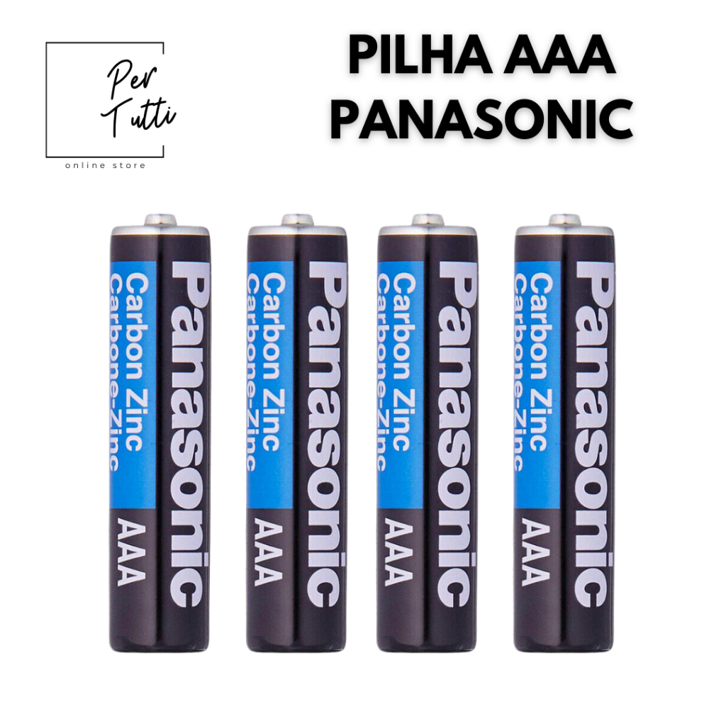 Pilha Palito AAA Panasonic - Cartela com 4 Pilhas - Pilha Panasonic