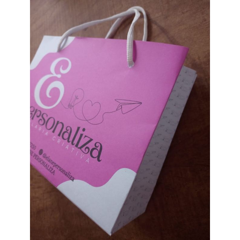 Sacola Personalizada com Logo 20x15cm – Embalagem para Loja, Semijoias e Presentes (Kit com 10)