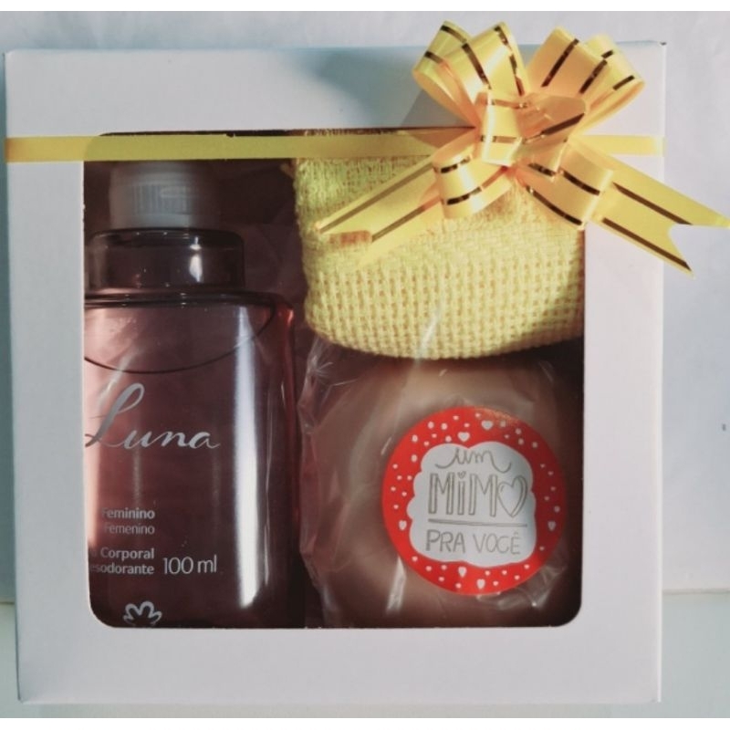 Kit Natura Feminino – Deo Corporal Refil 100ml + Sabonete 90g + Toalhinha de Rosto Presenteável