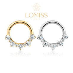 LOMISS Piercing Helix Conch Argola Aço Cirúrgico Pvd Detalhe Zircônia Orelha Nariz Daith
