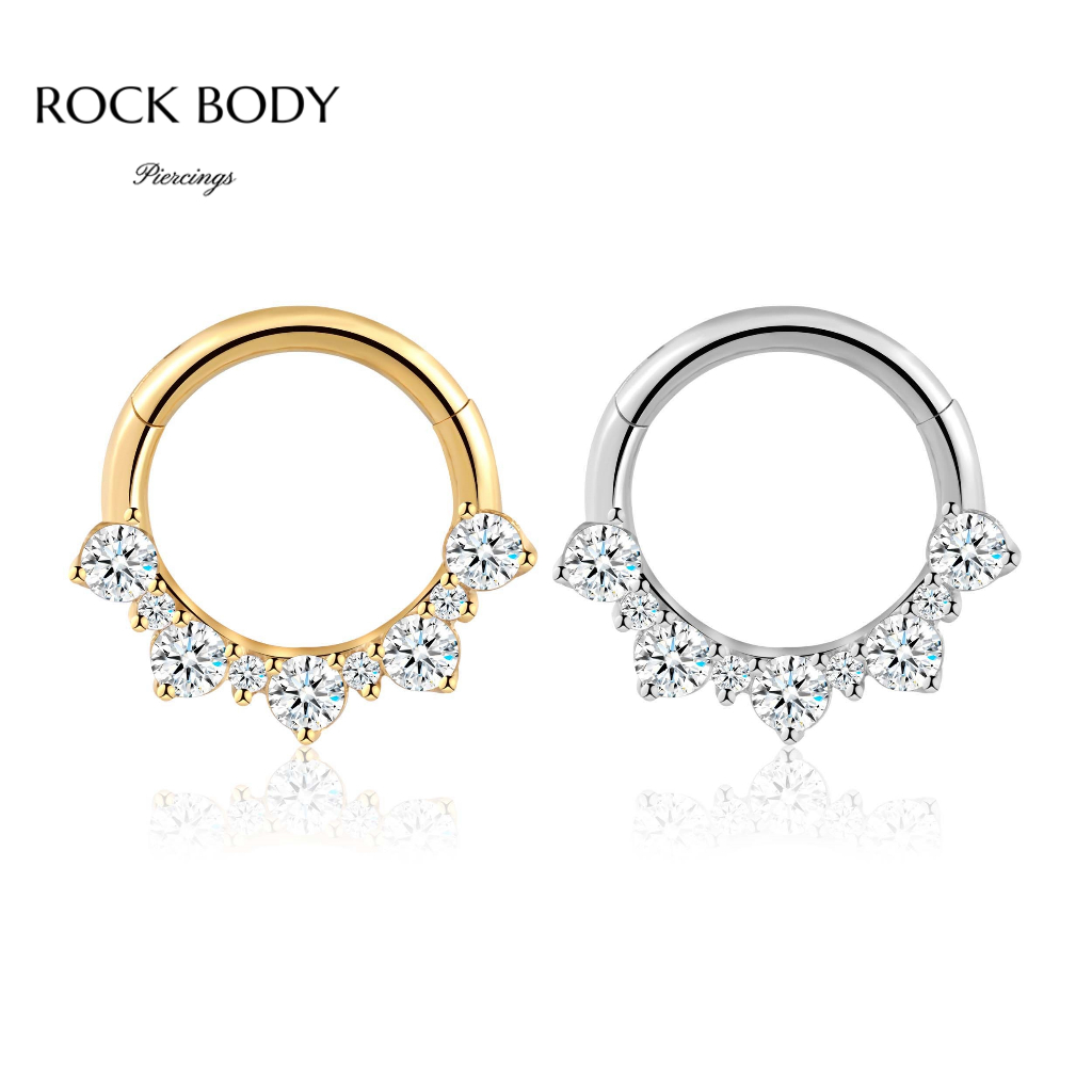 Piercing Helix Conch Argola  Aço Cirúrgico Pvd Detalhe Zircônia Orelha Nariz Daith em Oferta na Shopee