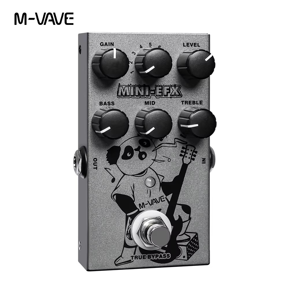 M-VAVE 4 efeitos de overdrive 4 efeitos de distorção Boost 3 Band EQ True Bypass para guitarra elétrica Pedal de