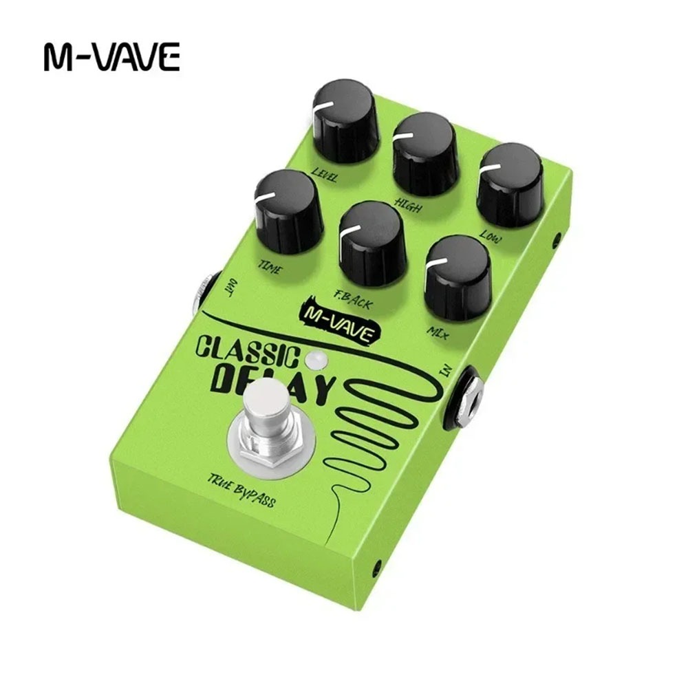 Pedal de efeito de retardo clássico M-vave, pedal de efeitos de guitarra com tempo de retardo de 600ms True Bypass para