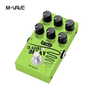 Pedal de efeito de retardo clássico M-vave, pedal de efeitos de guitarra com tempo de retardo de 600ms True Bypass para em Oferta na Shopee