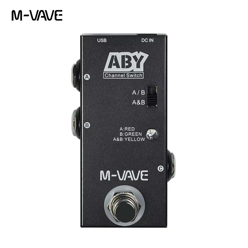 Pedal de efeito para guitarra M-VAVE ABY Box Line Selector AB Switch True Bypass A/B/A&B Mode Pedal de efeito para