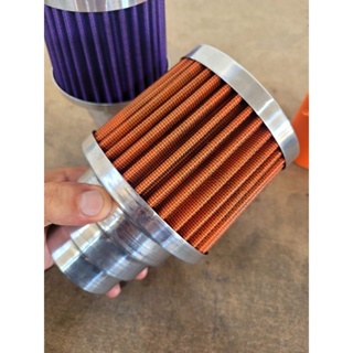 Filtro de ar esportivo duplo fluxo universal 3 medidas médio + abraçadeira em Oferta na Shopee