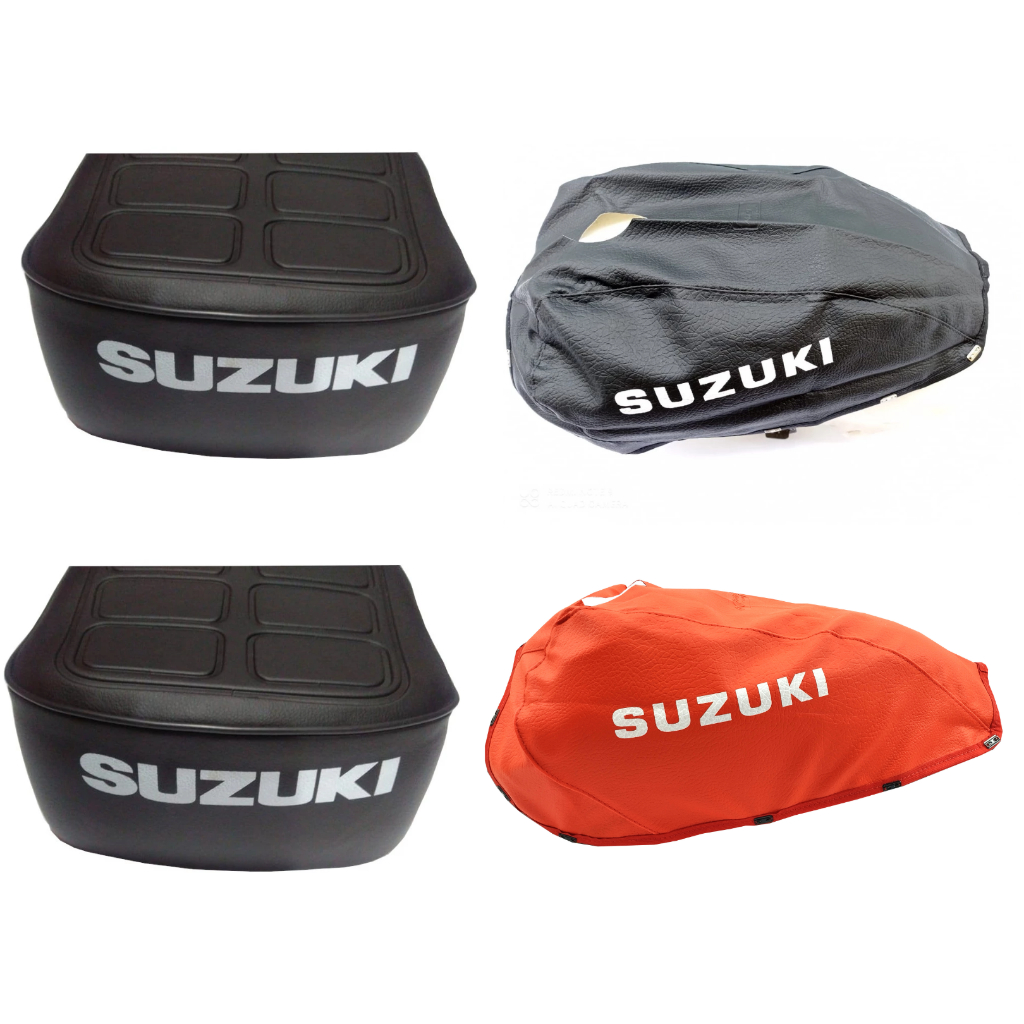 Capa Do Tanque + Capa Do Banco Moto Intruder 125 Com Escrita / Logo Suzuki - Todos Os Anos - Preta ou Vermelha