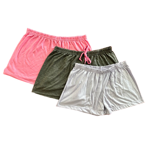 Kit 3 Shorts Liso SORTIDOS  Colorido Pijamas Feminino Short Doll Confortável Variados De Verão em Oferta na Shopee