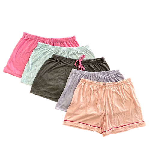 Kit 5 Shorts Liso SORTIDOS  Colorido Pijamas Feminino Short Doll Confortável Variados De Verão em Oferta na Shopee