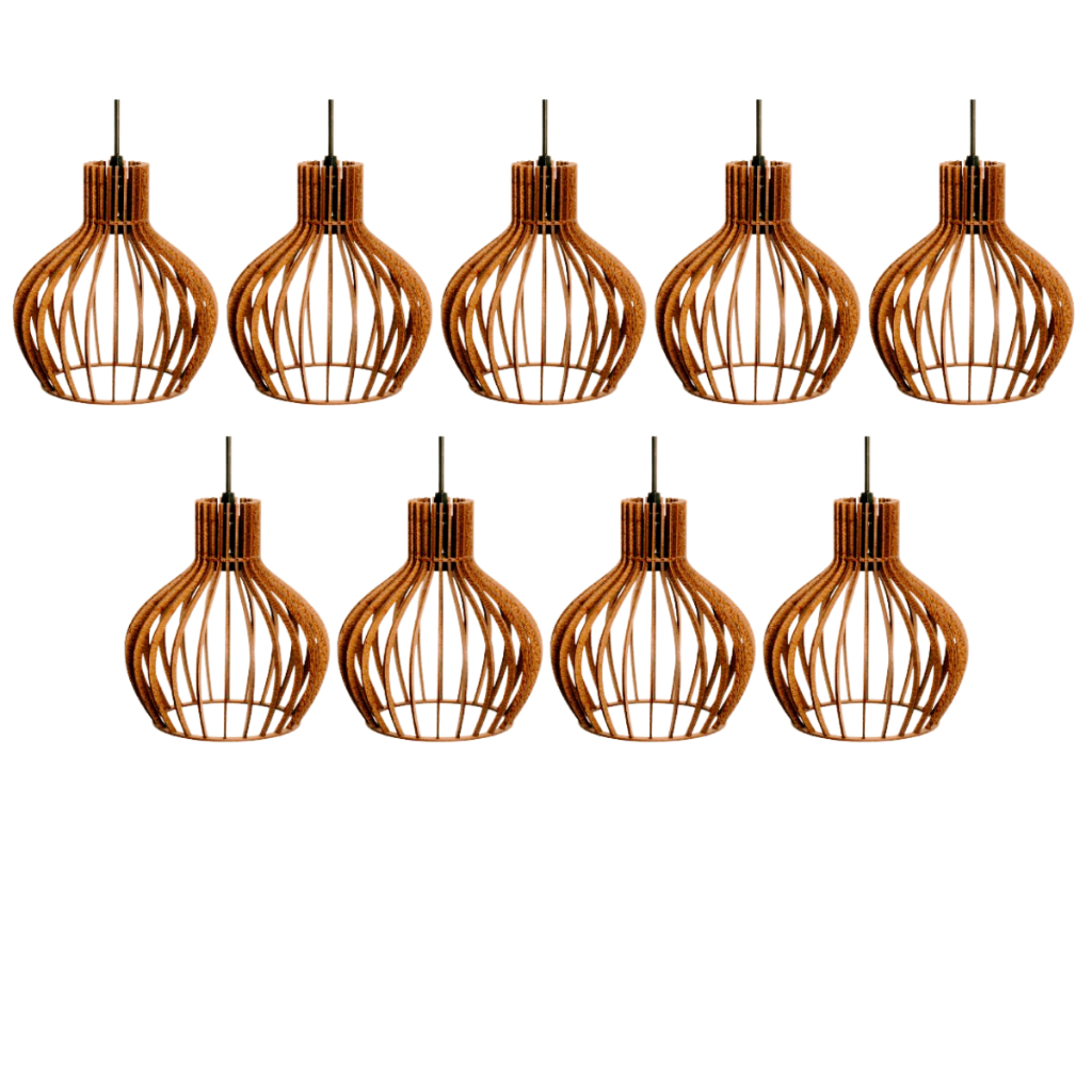 kit 9 Pendente Luminária de Teto Lustre Decorativo Retro Rústico Cor Marrom - 9 ppm/sf em Oferta na Shopee