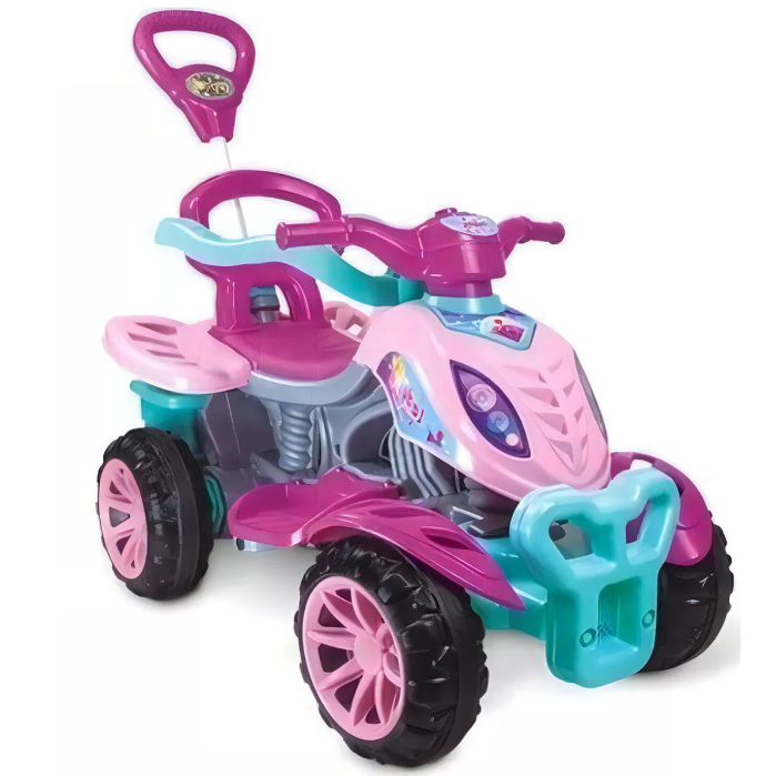 Quadriciclo Brinquedo Infantil Com Empurrador Haste Pedal Carrinho De Passeio Motoquinha - Maral