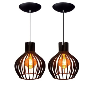 kit 2 Pendente Luminária de Teto Lustre Decorativo Retro Rústico Cor Preto - 2 ppp/sf em Oferta na Shopee