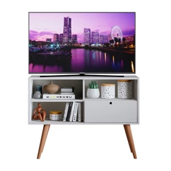 Rack Para TV 50" 1 Porta Retro Sala Quarto Sala de Jantar Multiuso Cantinho do Café Móveis Bonatto