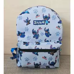 Mochila Escolar Stitch Disney Estampada Bolso Lateral e Externo Alça Regulável Reforçada