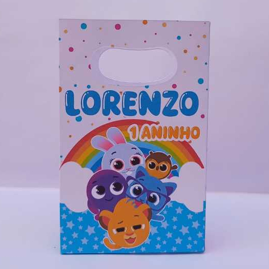Sacolinha surpresa personalizada BOLOFOFOS MENINO lembrancinha aniversário (PEGUE E MONTE)