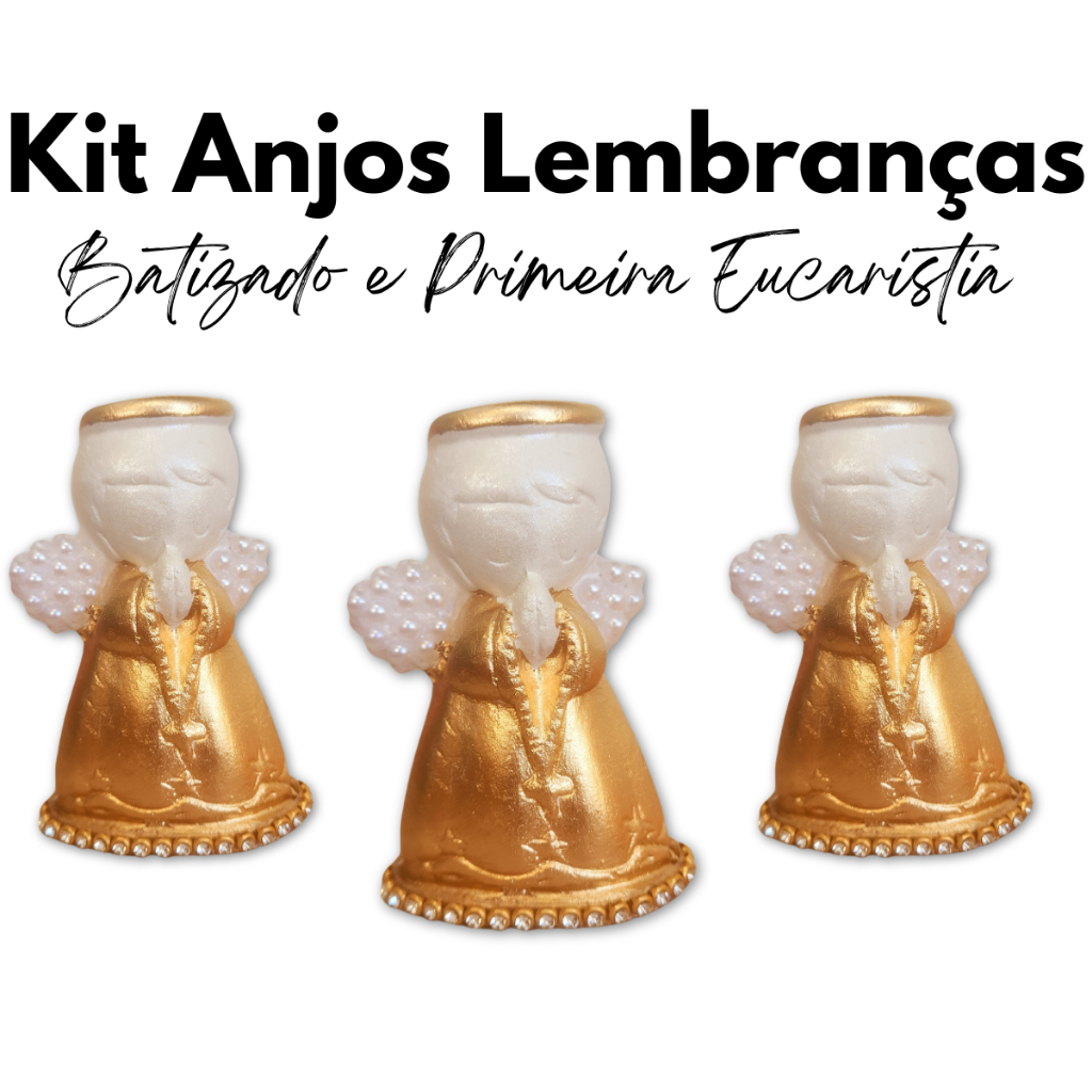 Kit Anjos de Lembrança de Batizado Primeira Eucaristia 7cm