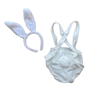 Fantasia de coelhinho da pascoa com orelhinhas para bebe ensaio de mesversario em Oferta na Shopee