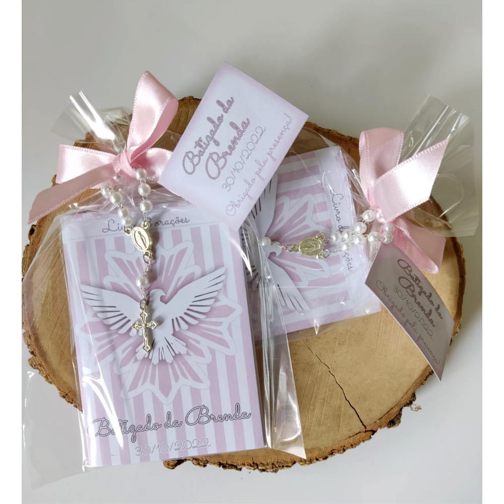 Kit livrinho de oração com mini terço lembrancinha batismo batizado livro lembrança COM MINI TERÇO em Oferta na Shopee