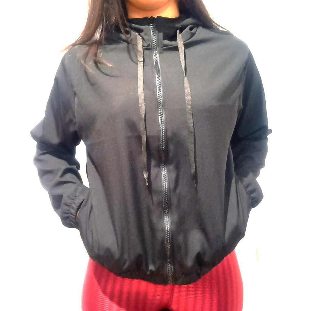 Jaqueta Corta vento feminina Cropped academia impermeável