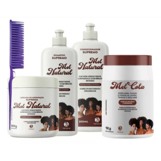 Mel Cola Trihair 1kg + Shampoo Condicionador e Máscara Mel Natural (+ BRINDE)