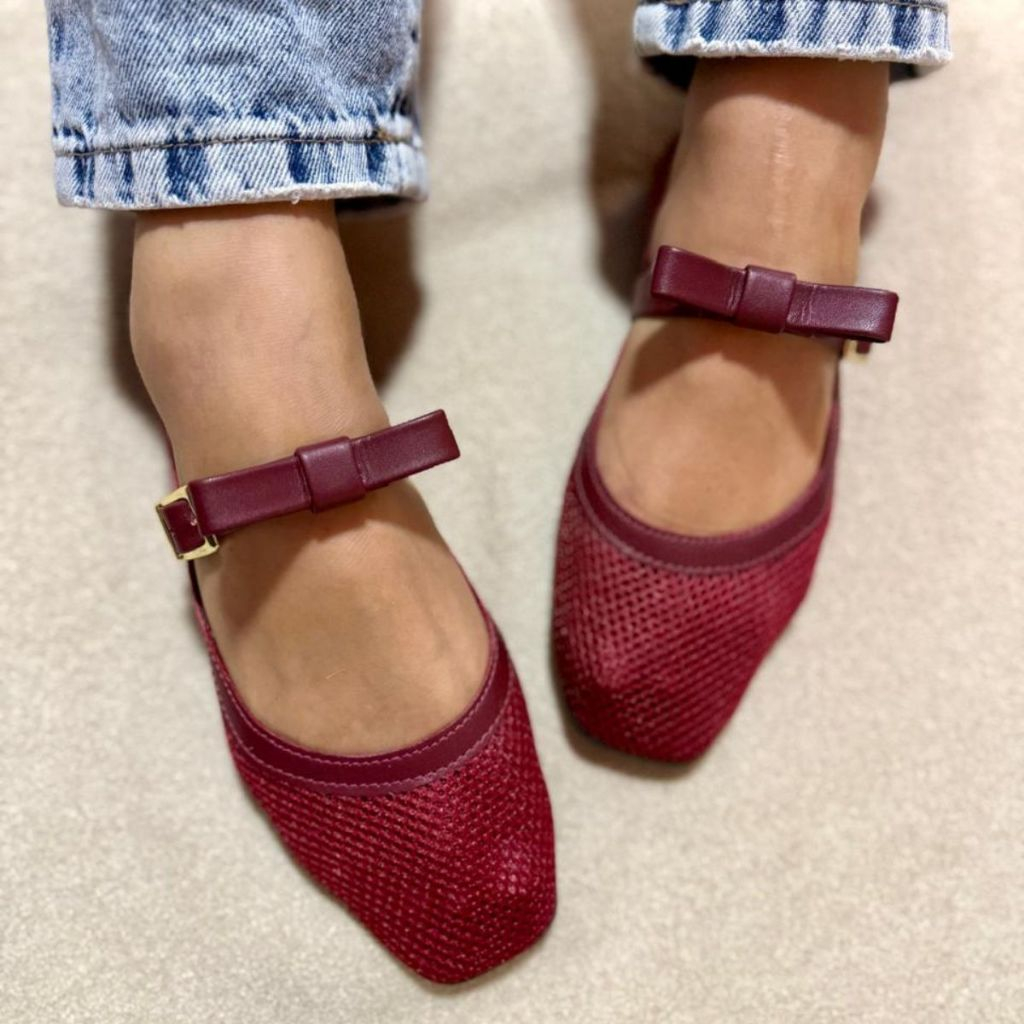 Sapatilha Tela Feminina Elegante Laço Confortável Telinha Transparência Conforto e Estilo para Dia a Dia