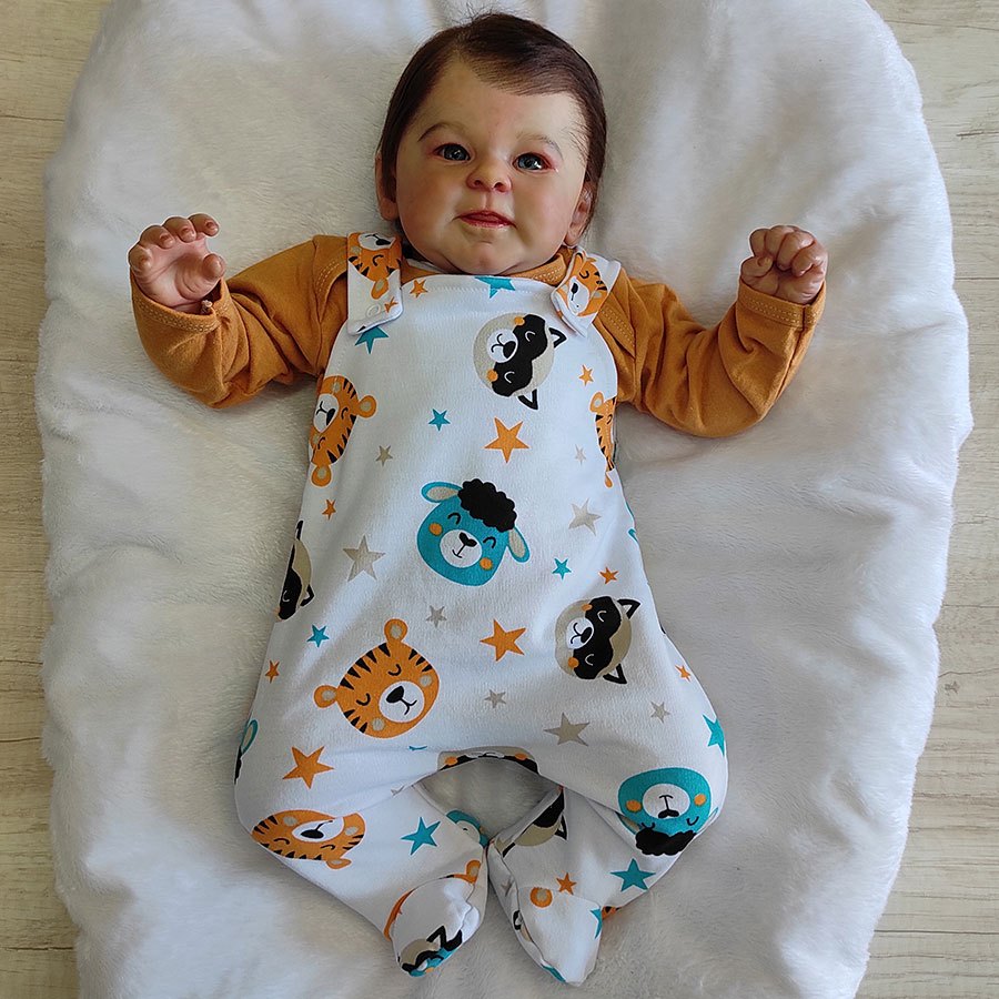 Conjunto Roupinha de Menino Modelo Jardineira com Body Manga Longa Kids Luigi Bege em Oferta na Shopee