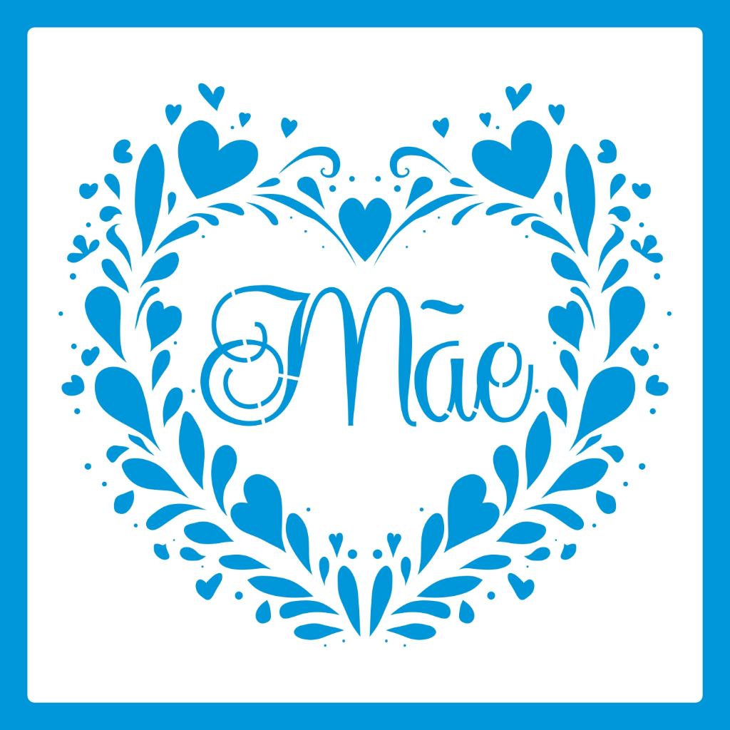 Stencil 20 X 20 MÃE CORAÇÕES Molde Vazado Para Pintura Em Tecido Mdf Madeira Camiseta Pano Prato