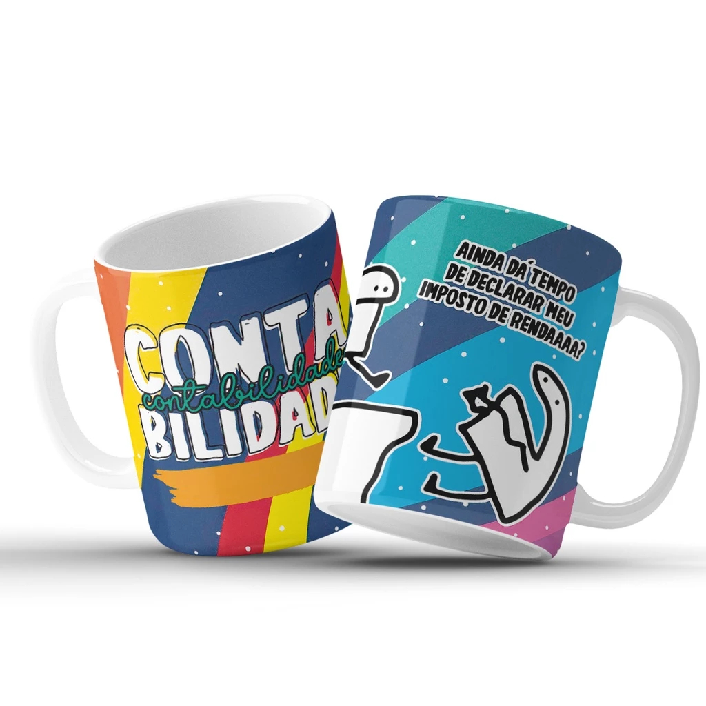 Caneca Porcelana Flork Meme Profissões Contabilidade