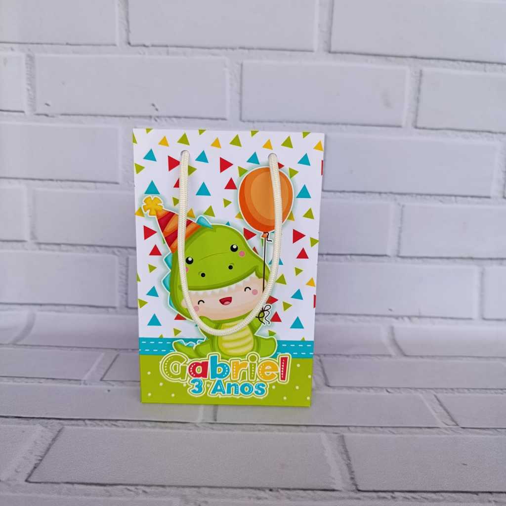 Sacolinha Personalizada dino baby \sacolinha surpresa lembrancinha dinossauros baby