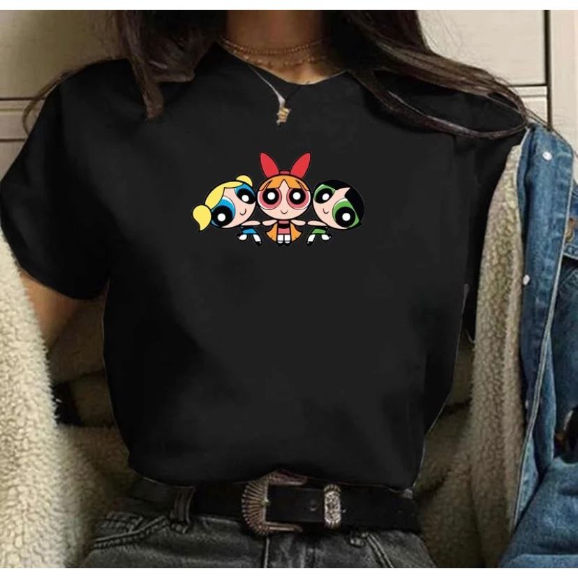 Camiseta Power Puff algodao blusa feminina unissex menina super poderosa camisa geek estampas tshirt casual estampada