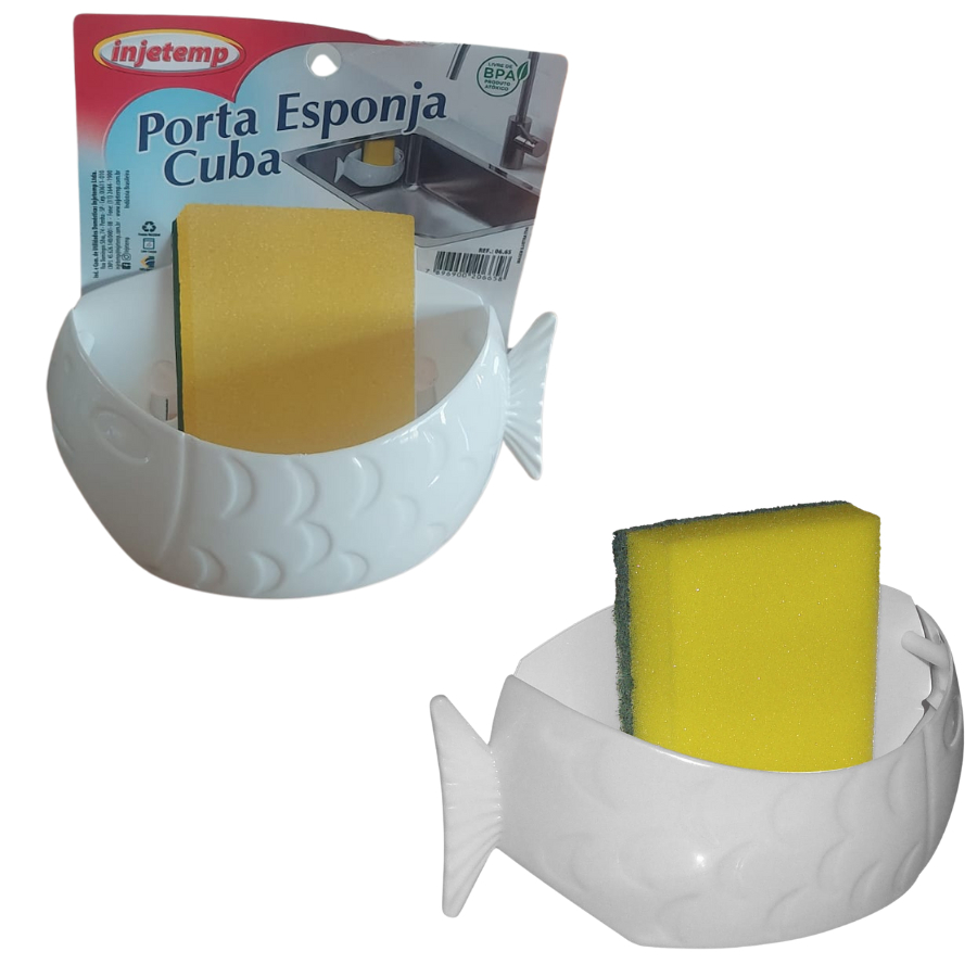 Porta Esponja Louça Cuba Peixinho Ventosa Casa Decoração Acessórios Cozinha Casa