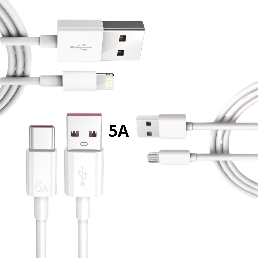 Cabo Carregador Ultra Rápido Resistente 5A Usb Cabo de Transferência Para  IPHONE | TIPO C | V8