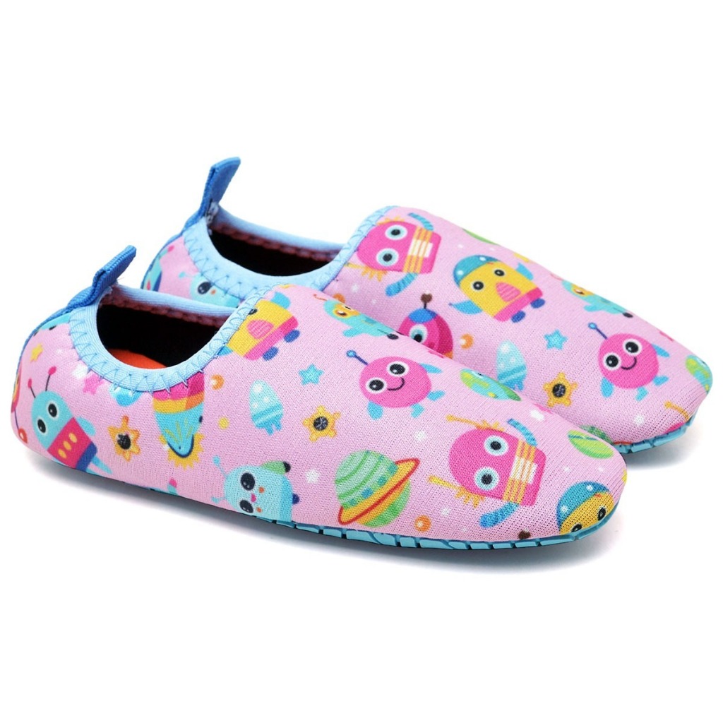 Sapatilha Infantil Robôs Rosa Aquático Tênis hibrida Acquatilha Náutica Aquática Antiderrapante Sapatilha Infantil A