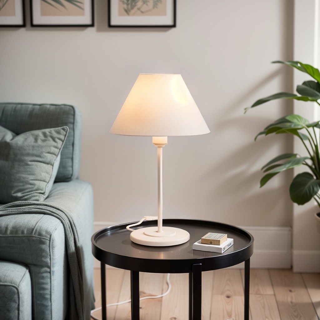 Abajur De Ferro Decoração Sala Escritório Quarto Mesa Luminária Bivolt Clean